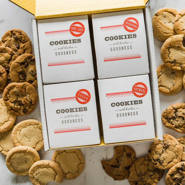 Two dozen cookie comforts product packaging